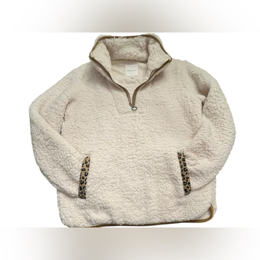 EUC Women’s Thread & Supply Pullover Sweater in Ivory Leopard Size Small. - Picture 3 of 9